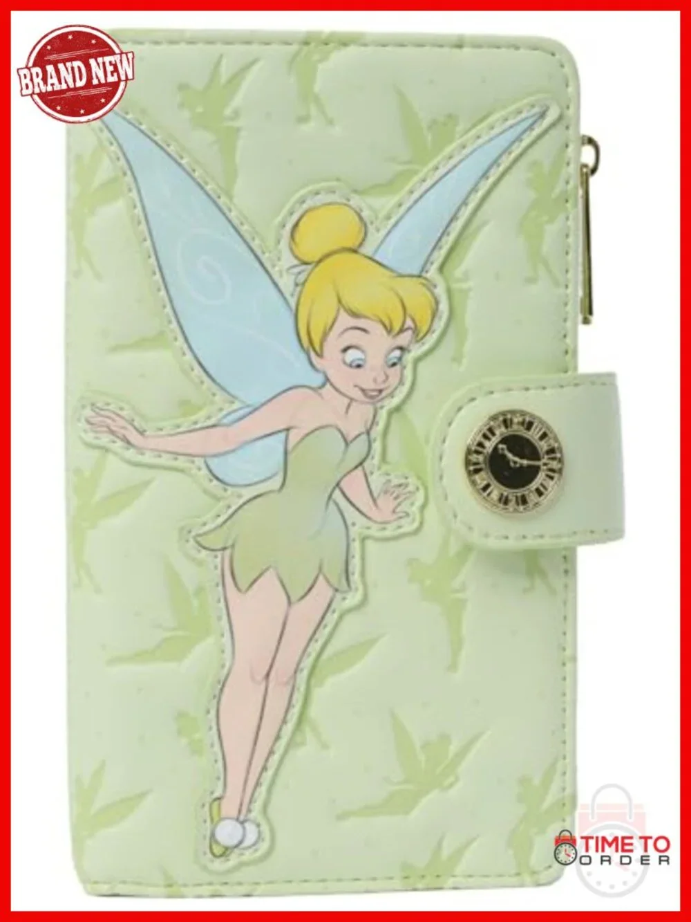 Vegan Leather Tinker Bell Snap Wallet Clutch